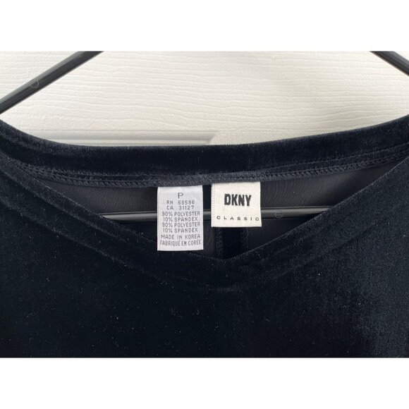 Vtg Donna Karan DKNY CLASSIC Black Velvet Long Sleeve Women's Blouse - Picture 2 of 4